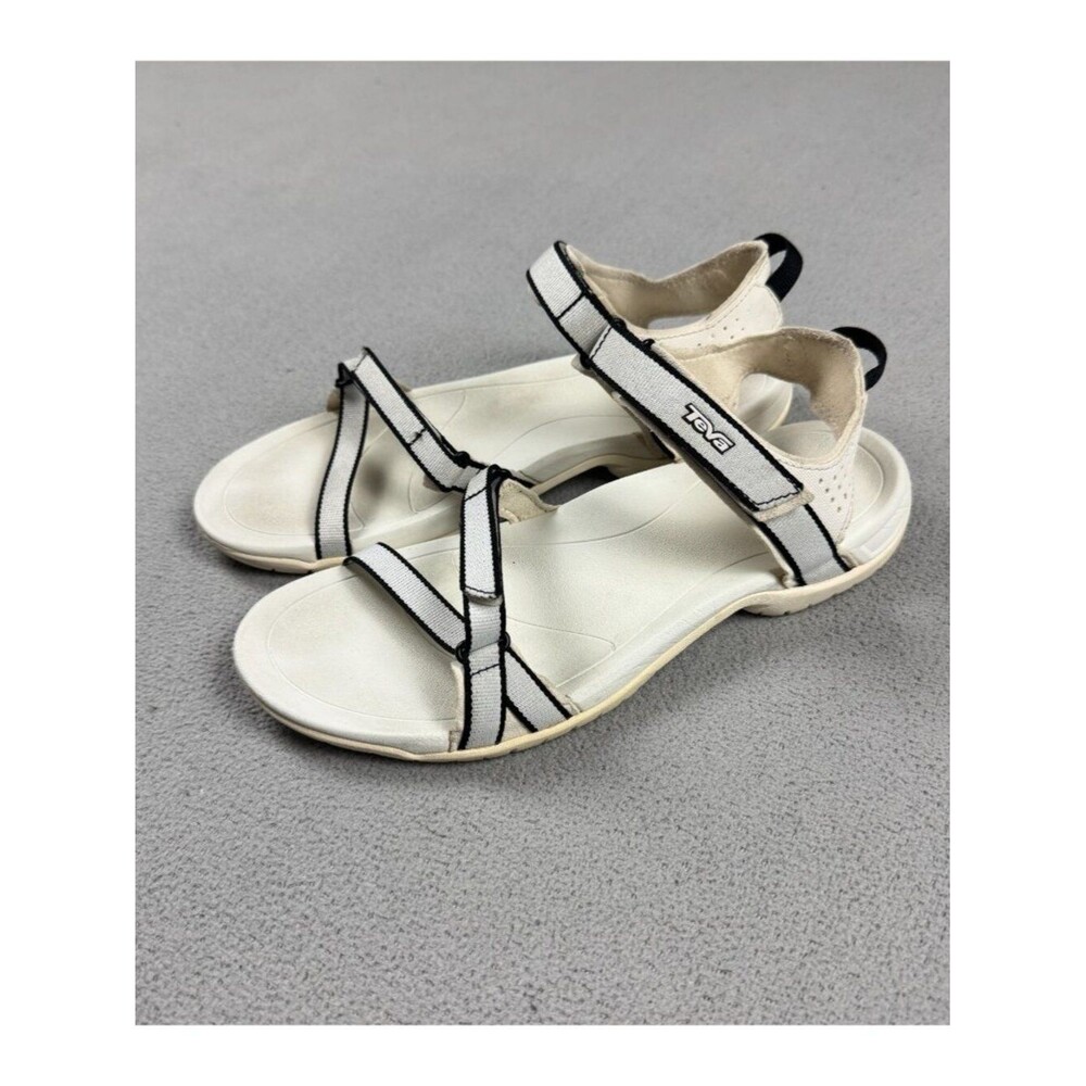 Teva Verra Womens Sandals Size 9 White Black Strappy Outdoor Hiking Comfort
